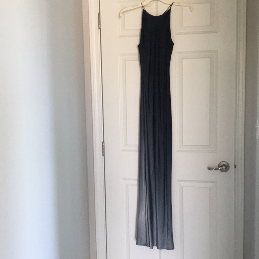 Black to grey Silk ombré gown